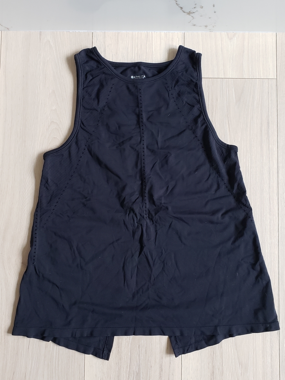 Athleta Black Laser-Cut Performance Tank